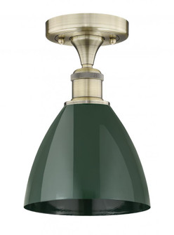 Plymouth - 1 Light - 8 inch - Antique Brass - Semi-Flush Mount (3442|616-1F-AB-MBD-75-GR)