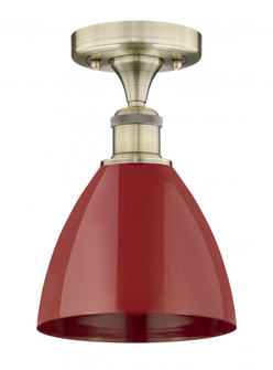 Plymouth - 1 Light - 8 inch - Antique Brass - Semi-Flush Mount (3442|616-1F-AB-MBD-75-RD)