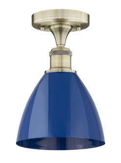 Plymouth - 1 Light - 8 inch - Antique Brass - Semi-Flush Mount (3442|616-1F-AB-MBD-75-BL)