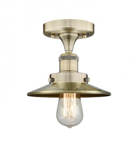 Edison - 1 Light - 8 inch - Antique Brass - Semi-Flush Mount (3442|616-1F-AB-M4-AB)