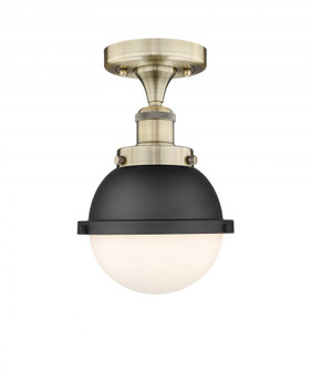 Edison - 1 Light - 7 inch - Antique Brass - Semi-Flush Mount (3442|616-1F-AB-HFS-61-BK)
