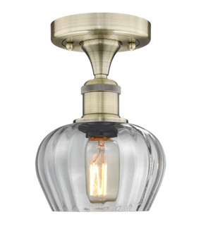 Fenton - 1 Light - 7 inch - Antique Brass - Semi-Flush Mount (3442|616-1F-AB-G92)