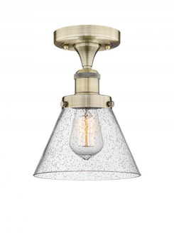 Cone - 1 Light - 8 inch - Antique Brass - Semi-Flush Mount (3442|616-1F-AB-G44)