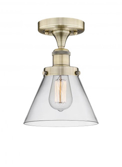 Cone - 1 Light - 8 inch - Antique Brass - Semi-Flush Mount (3442|616-1F-AB-G42)