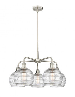 Athens Deco Swirl - 5 Light - 26 inch - Satin Nickel - Chandelier (3442|516-5CR-SN-G1213-8)