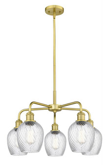 Salina - 5 Light - 24 inch - Satin Gold - Chandelier (3442|516-5CR-SG-G292)