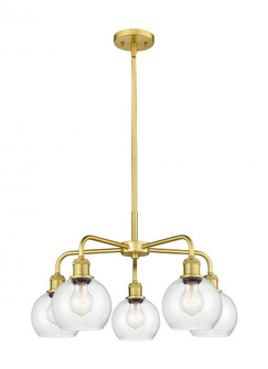 Athens - 5 Light - 24 inch - Satin Gold - Chandelier (3442|516-5CR-SG-G124-6)