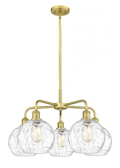Athens Water Glass - 5 Light - 26 inch - Satin Gold - Chandelier (3442|516-5CR-SG-G1215-8)