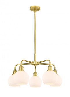 Athens - 5 Light - 24 inch - Satin Gold - Chandelier (3442|516-5CR-SG-G121-6)