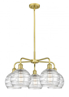 Athens Deco Swirl - 5 Light - 26 inch - Satin Gold - Chandelier (3442|516-5CR-SG-G1213-8)