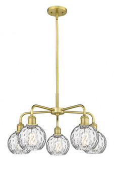 Athens Water Glass - 5 Light - 24 inch - Satin Gold - Chandelier (3442|516-5CR-SG-G1215-6)