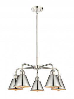 Ballston - 5 Light - 25 inch - Polished Nickel - Chandelier (3442|516-5CR-PN-M8-PN)