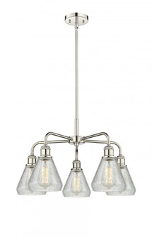 Conesus - 5 Light - 24 inch - Polished Nickel - Chandelier (3442|516-5CR-PN-G275)