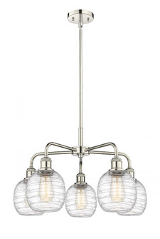 Belfast - 5 Light - 24 inch - Polished Nickel - Chandelier (3442|516-5CR-PN-G1013)