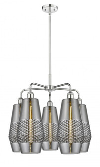Windham - 5 Light - 25 inch - Polished Chrome - Chandelier (3442|516-5CR-PC-G683-7)