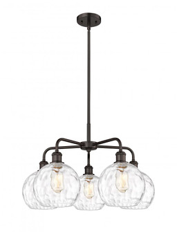 Athens Water Glass - 5 Light - 26 inch - Oil Rubbed Bronze - Chandelier (3442|516-5CR-OB-G1215-8)