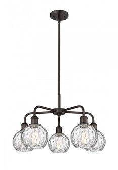 Athens Water Glass - 5 Light - 24 inch - Oil Rubbed Bronze - Chandelier (3442|516-5CR-OB-G1215-6)