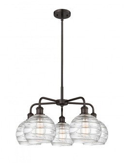 Athens Deco Swirl - 5 Light - 26 inch - Oil Rubbed Bronze - Chandelier (3442|516-5CR-OB-G1213-8)