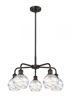 Athens Deco Swirl - 5 Light - 24 inch - Oil Rubbed Bronze - Chandelier (3442|516-5CR-OB-G1213-6)
