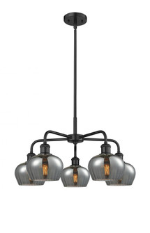 Fenton - 5 Light - 25 inch - Matte Black - Chandelier (3442|516-5CR-BK-G93)