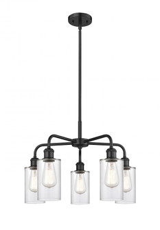 Clymer - 5 Light - 22 inch - Matte Black - Chandelier (3442|516-5CR-BK-G802)