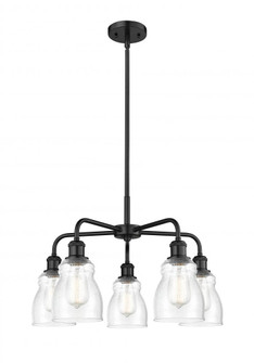 Ellery - 5 Light - 23 inch - Matte Black - Chandelier (3442|516-5CR-BK-G394)