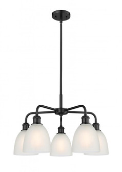 Castile - 5 Light - 24 inch - Matte Black - Chandelier (3442|516-5CR-BK-G381)