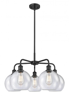 Athens - 5 Light - 26 inch - Matte Black - Chandelier (3442|516-5CR-BK-G124-8)