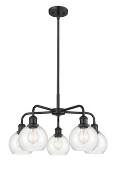 Athens - 5 Light - 24 inch - Matte Black - Chandelier (3442|516-5CR-BK-G122-6)