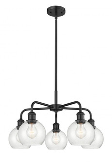 Athens - 5 Light - 24 inch - Matte Black - Chandelier (3442|516-5CR-BK-G124-6)