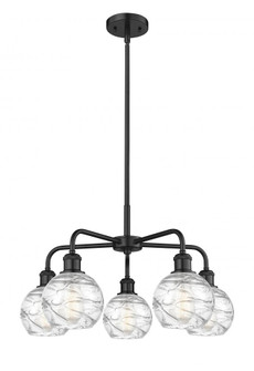 Athens Deco Swirl - 5 Light - 24 inch - Matte Black - Chandelier (3442|516-5CR-BK-G1213-6)