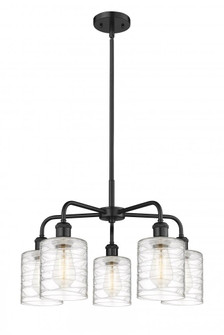 Cobbleskill - 5 Light - 23 inch - Matte Black - Chandelier (3442|516-5CR-BK-G1113)