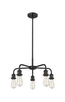 Ballston - 5 Light - 18 inch - Matte Black - Chandelier (3442|516-5CR-BK)