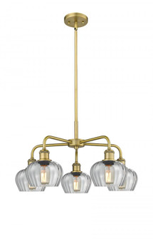 Fenton - 5 Light - 25 inch - Brushed Brass - Chandelier (3442|516-5CR-BB-G92)