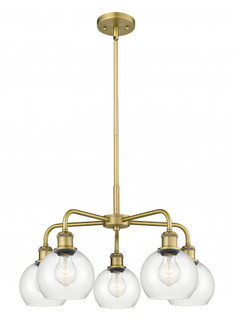 Athens - 5 Light - 24 inch - Brushed Brass - Chandelier (3442|516-5CR-BB-G122-6)