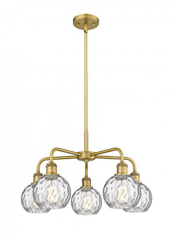 Athens Water Glass - 5 Light - 24 inch - Brushed Brass - Chandelier (3442|516-5CR-BB-G1215-6)