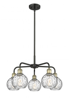 Athens Water Glass - 5 Light - 24 inch - Black Antique Brass - Chandelier (3442|516-5CR-BAB-G1215-6)