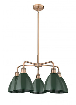 Plymouth - 5 Light - 26 inch - Antique Copper - Chandelier (3442|516-5CR-AC-MBD-75-GR)