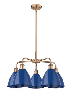 Plymouth - 5 Light - 26 inch - Antique Copper - Chandelier (3442|516-5CR-AC-MBD-75-BL)