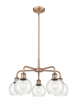 Athens - 5 Light - 24 inch - Antique Copper - Chandelier (3442|516-5CR-AC-G122-6)