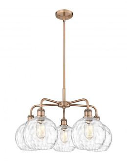 Athens Water Glass - 5 Light - 26 inch - Antique Copper - Chandelier (3442|516-5CR-AC-G1215-8)