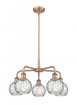 Athens Water Glass - 5 Light - 24 inch - Antique Copper - Chandelier (3442|516-5CR-AC-G1215-6)