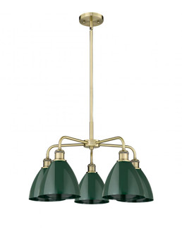 Plymouth - 5 Light - 26 inch - Antique Brass - Chandelier (3442|516-5CR-AB-MBD-75-GR)