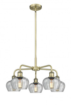 Fenton - 5 Light - 25 inch - Antique Brass - Chandelier (3442|516-5CR-AB-G92)