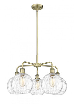 Athens Water Glass - 5 Light - 26 inch - Antique Brass - Chandelier (3442|516-5CR-AB-G1215-8)