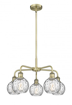Athens Water Glass - 5 Light - 24 inch - Antique Brass - Chandelier (3442|516-5CR-AB-G1215-6)