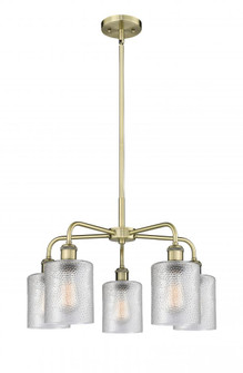 Cobbleskill - 5 Light - 23 inch - Antique Brass - Chandelier (3442|516-5CR-AB-G112)