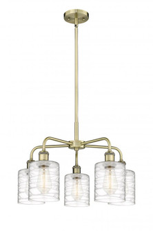 Cobbleskill - 5 Light - 23 inch - Antique Brass - Chandelier (3442|516-5CR-AB-G1113)