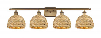 Woven Rattan - 4 Light - 38 inch - Brushed Brass - Bath Vanity Light (3442|516-4W-BB-RBD-8-NAT)