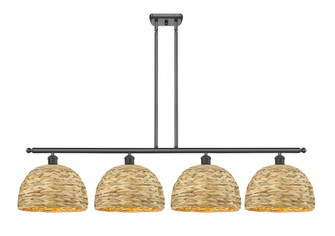 Woven Rattan - 4 Light - 50 inch - Oil Rubbed Bronze - Multi Pendant (3442|516-4I-OB-RBD-12-NAT)